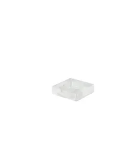 Assiette gourmet carré blanc résine Nacryl® 15 cm Mealplak