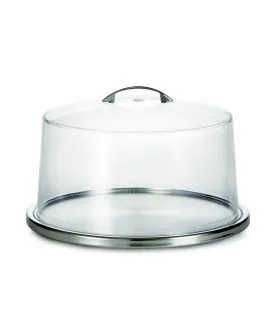 Présentoir à pâtisserie avec cloche rond inox Ø 32,5 cm Tablecraft