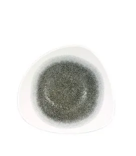 Saladier triangulaire noir porcelaine vitrifiée 23,5 cm Raku Churchill