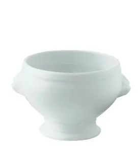 Soupière tête de lion rond blanc porcelaine Ø 11 cm Bistronome Pro.mundi