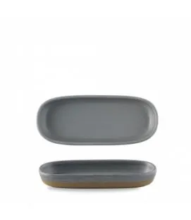 Plat à partager rectangulaire gris porcelaine vitrifiée 23,3 cm Emerge Seatle Churchill