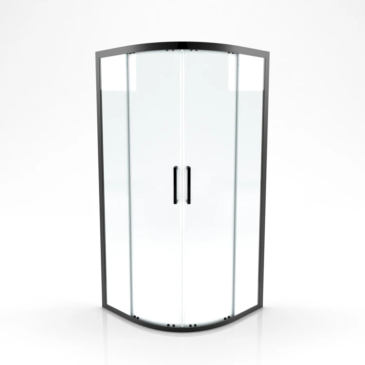 Parois de douche arrondies et coulissantes à l'esprit Indus