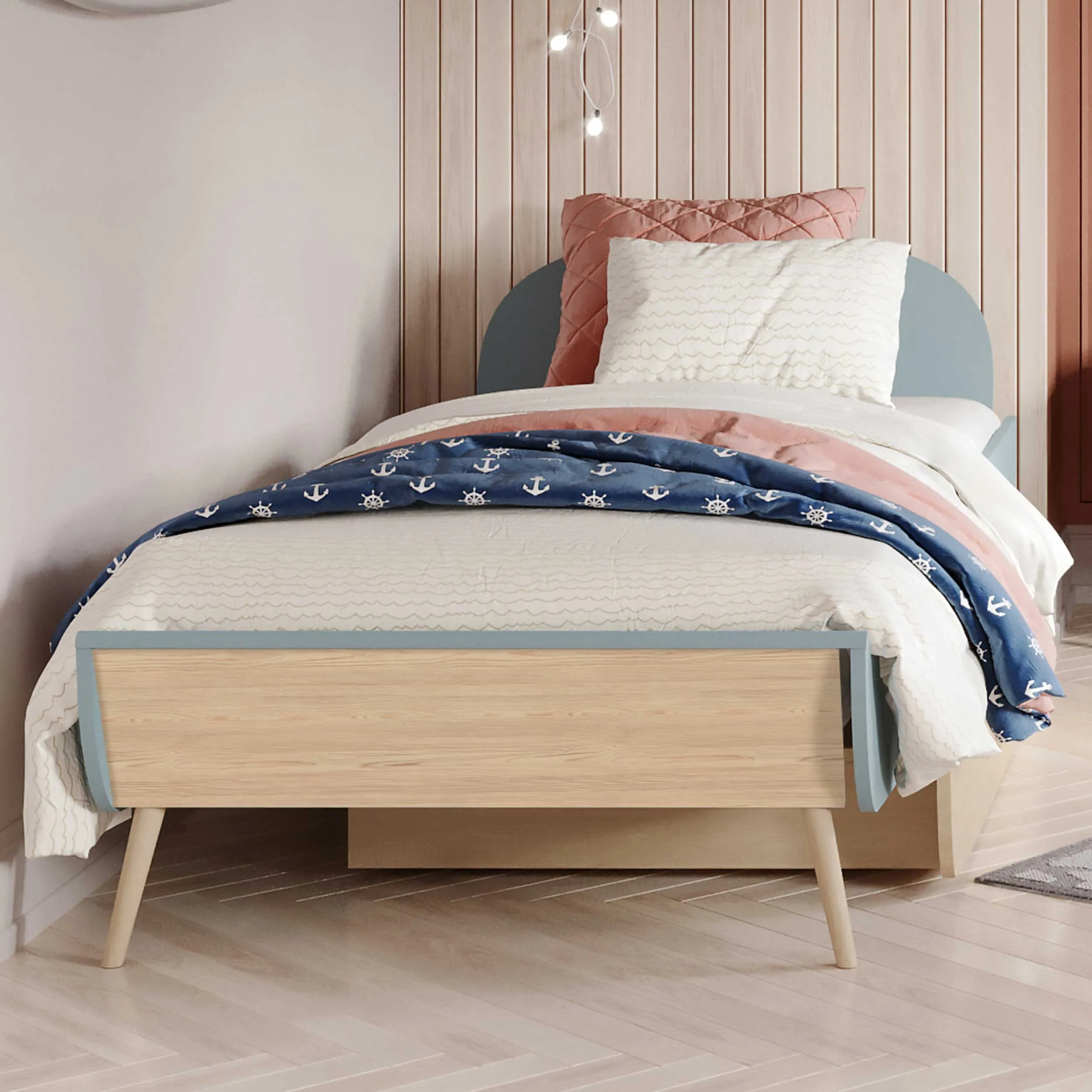 Cot Firmiana | Tiroir de lit non inclus | 209,1 x 93,8 x 69,1 cm | Bleu