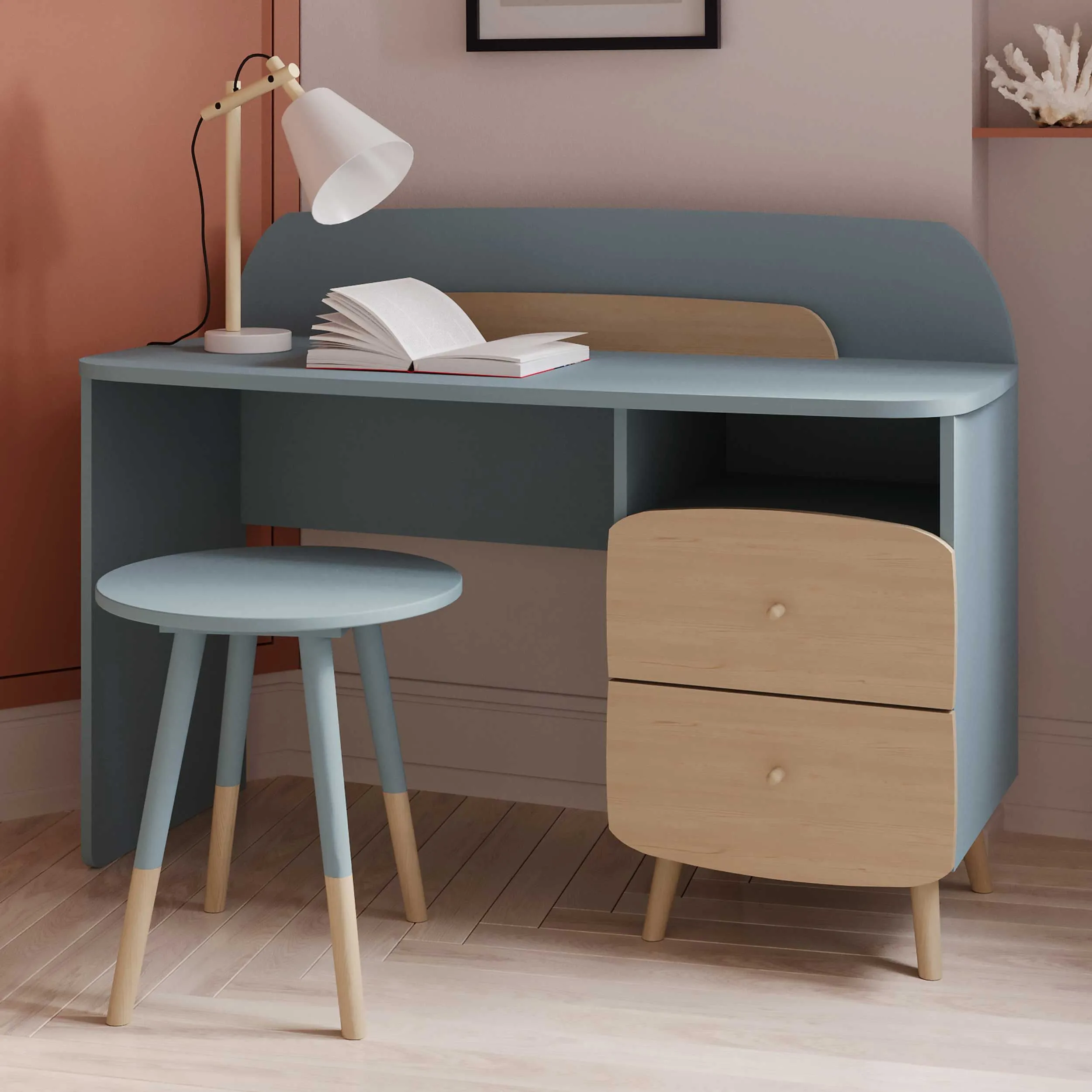 Bureau pour enfants Firmiana | 99 x 48 x 76,1 cm | Bleu