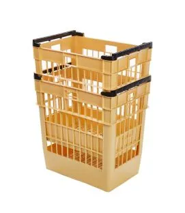 Manne à pain Sans couvercle beige plastique 66,5x46x71,5 cm 150 L fond ajouré parois ajourées Gilac