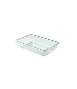 Bac plat transparent plastique 35,1x23,6 cm 3 L fond plein parois pleines Gilac
