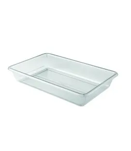 Bac plat transparent plastique 49,5x33,4 cm 8 L fond plein parois pleines Gilac