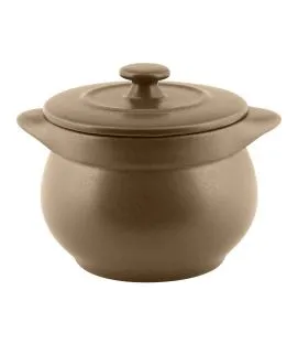 Soupière avec couvercle marron porcelaine vitrifiée Ø 10,8 cm Genesis Rak