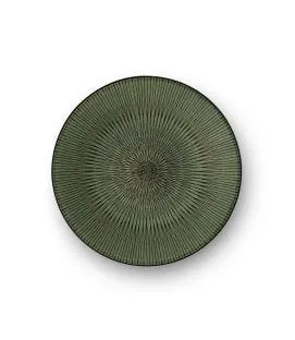 Assiette à dessert rond vert grès émaillé Ø 20,5 cm Hypnose Medard De Noblat