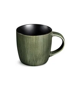 Tasse à café / thé rond vert grès émaillé 27 cl Ø 12 cm Hypnose Medard De Noblat