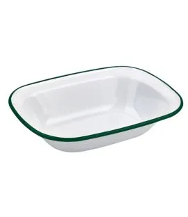 Plat rectangulaire blanc acier émaillé 18 cm