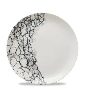 Assiette coupe plate rond Quartz Black porcelaine vitrifiée Ø 28,8 cm Kintsugi Churchill