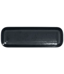 Ravier rectangulaire noir porcelaine vitrifiée 33 cm Karbon Rak