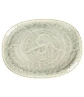 Plat coupe ovale céladon porcelaine 25 cm Krush Rak