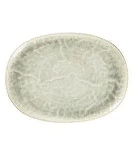 Plat coupe ovale céladon porcelaine 28 cm Krush Rak