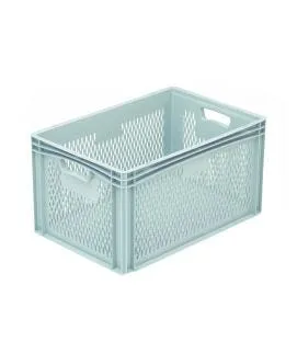 Bac ajouré Sans couvercle gris plastique 60x40x32 cm 62 L fond ajouré parois ajourées