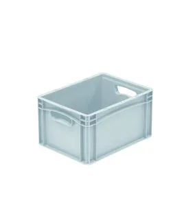 Bac plein Sans couvercle gris plastique 40x30x22 cm 20,8 L fond plein parois pleines