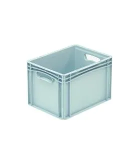 Bac plein Sans couvercle gris plastique 40x30x27 cm 25,6 L fond plein parois pleines