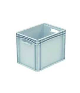 Bac plein Sans couvercle gris plastique 40x30x32 cm 30 L fond plein parois pleines