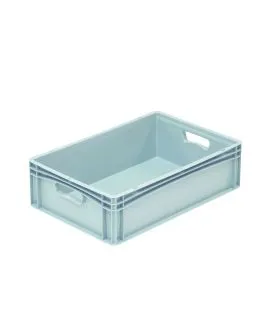 Bac plein Sans couvercle gris plastique 60x40x17 cm 35,6 L fond plein parois pleines