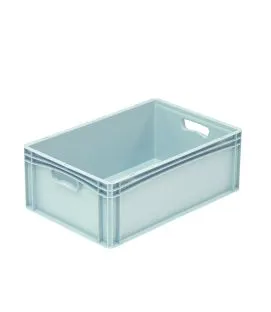 Bac plein Sans couvercle gris plastique 60x40x22 cm 44,2 L fond plein parois pleines