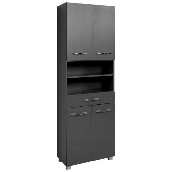 Armoire de rangement polyvalente Portofino | 60 x 35 x 180 cm | Gris graphite