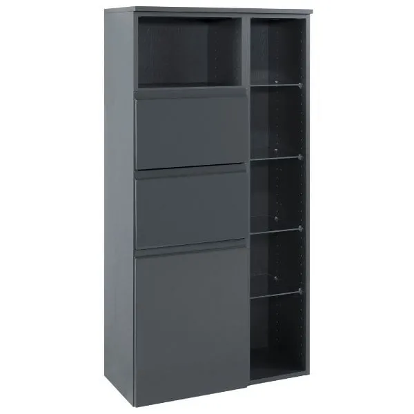 Armoire de rangement multifonctionnelle Cardiff | 65 x 35 x 130 cm | Gris