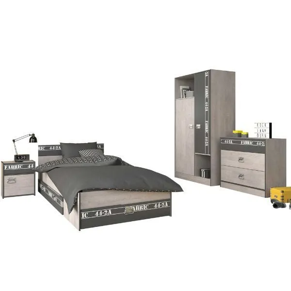 Ensemble de chambre d'enfant Fabric | Lit d'enfant, Ensemble de tiroirs de lit, Table de chevet, Armoire, Commode