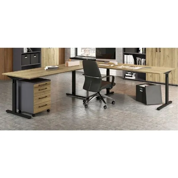 Ensemble de bureau Presley | Bureau d'angle et commode | Grandson Oak