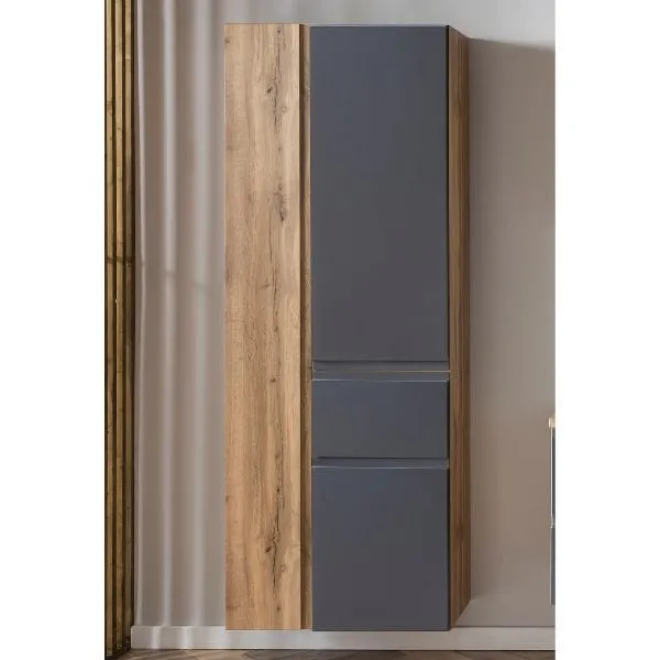 Armoire colonne Varese | 65 x 35 x 180 cm | Gris
