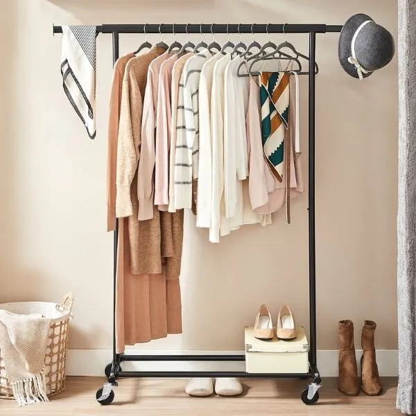 Astrid étagère à vêtements | 132 x 45,5 x 160 cm | Noir
