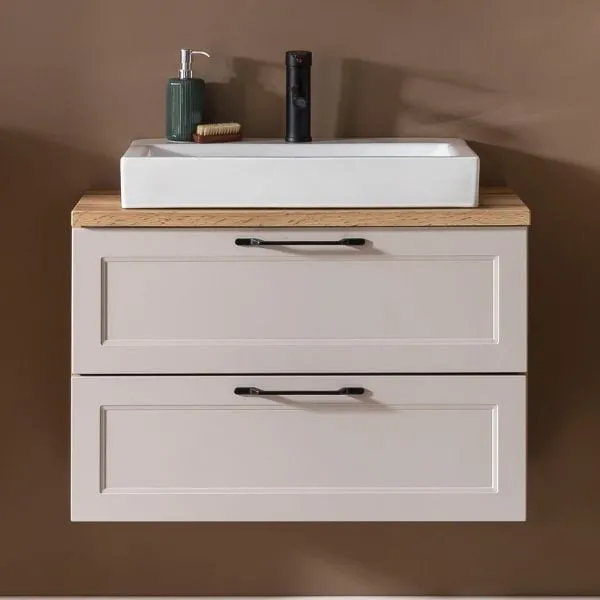 Meran meuble lavabo | 80 x 47 x 65 cm | Chêne couleur cachemire