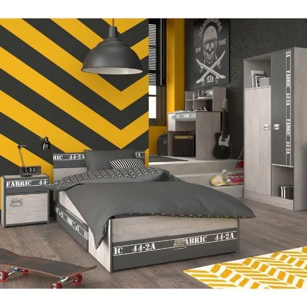 Ensemble de chambre d'enfant Fabric | Lit d'enfant, Ensemble de tiroirs de lit, Table de chevet, Armoire, Bureau