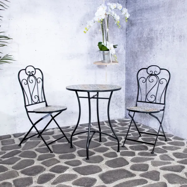 Set de jardin Lina- noir/mosaïque