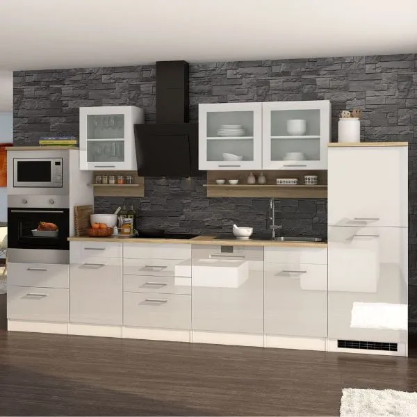Ensemble de cuisine Milan | Appareils électroménagers inclus | Blanc brillant