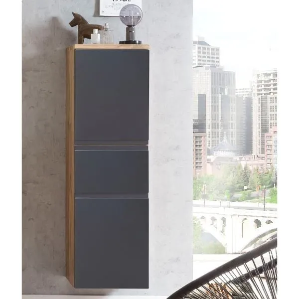 Armoire colonne moyenne Varese | 40 x 35 x 130 cm | Gris