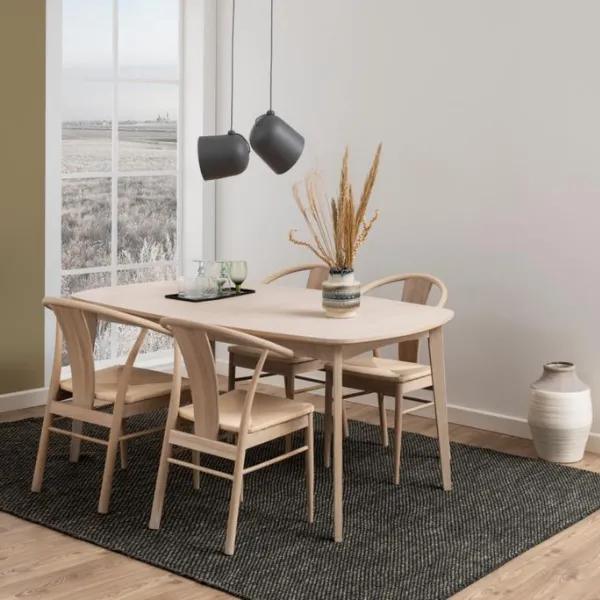 Chaise de salle à manger à accoudoirs Janik : Off White Paper Plaits