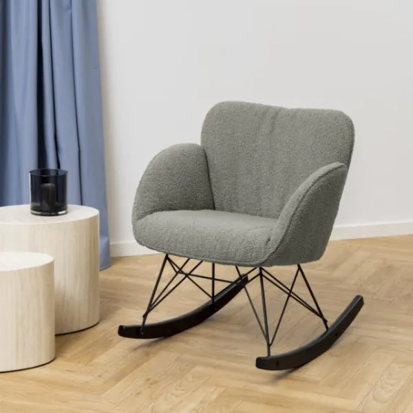 Fauteuil à bascule Kelsey : Orson Gris/Brun avec fermeture éclair