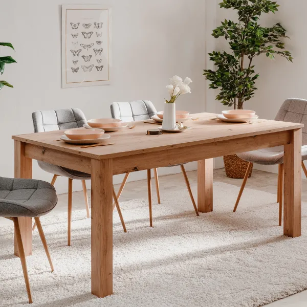 Table à manger Breanna 160/215 x 90cm-chêne artisanal