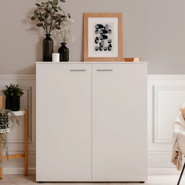 Armoire à chaussures Satine-blanc