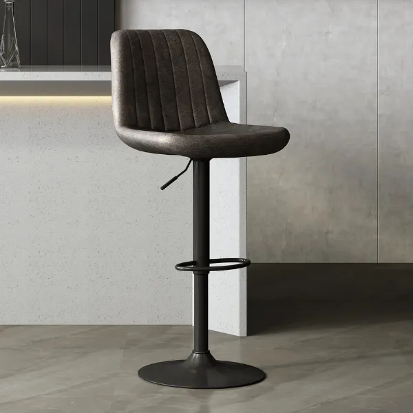 Tabouret avec motif à rayures Madeira-brun foncé