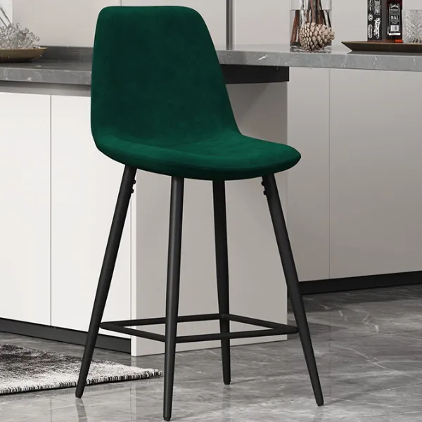 Tabouret de bar Jani-velours vert