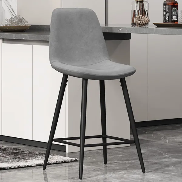 Tabouret de bar Jani-velours gris