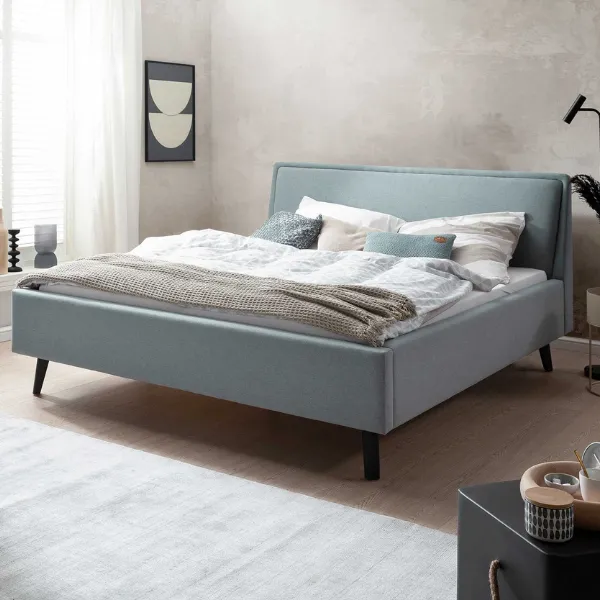 Lit Estee 140x200cm - bleu glacier/noir