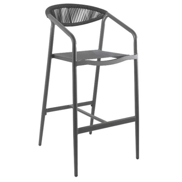 Tabouret de bar pour jardin Genevieve aluminium - anthracite