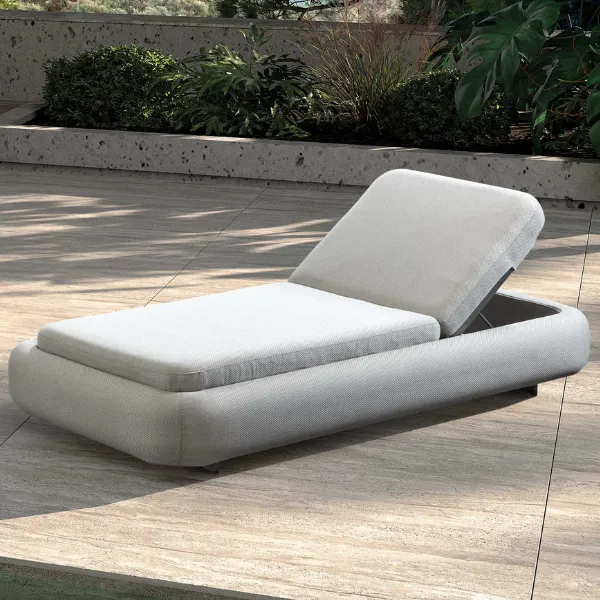 Chaise longue Trieste dossier réglable - gris