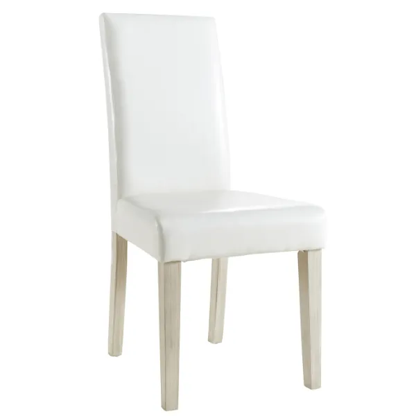 Chaise de salle à manger Gust-blanc brillant