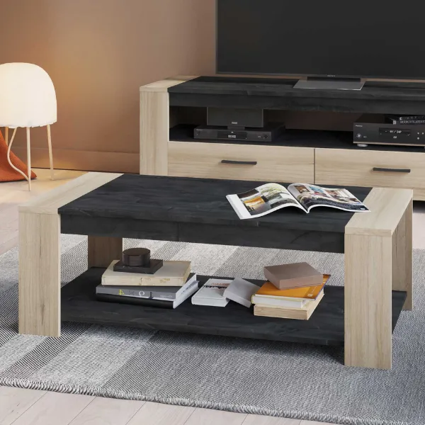 Table basse Shane 1 niche-Chêne Kronberg/Noir Sidewalk