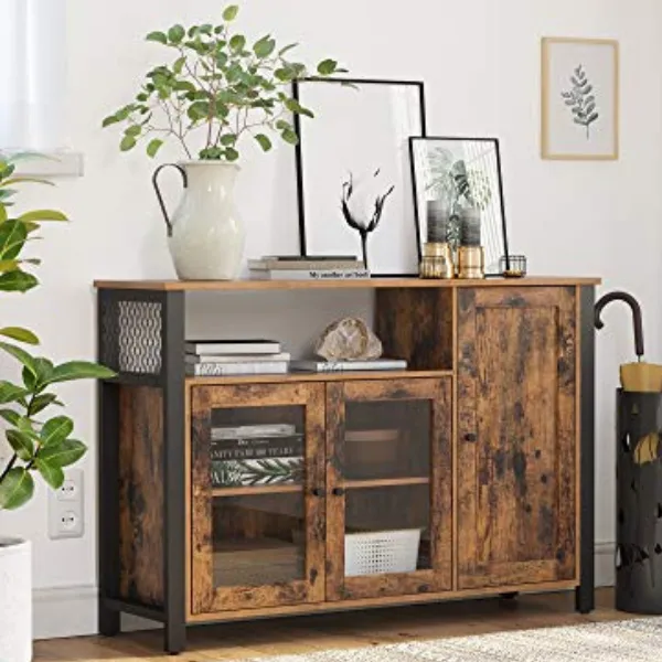 Armoire de rangement en acier brun rustique avec kit d'assemblage