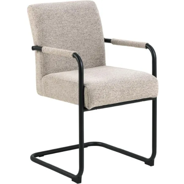 Chaise cantilever Adinda avec accoudoir - beige